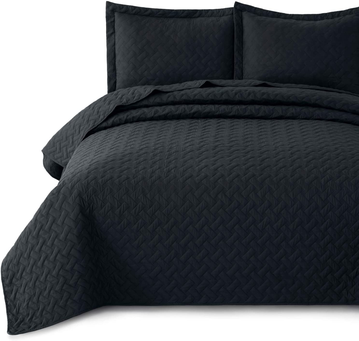Basket Weave Pattern Bedsprea Details about   Bedsure Quilt Set Grey King Size 106x96 inches 