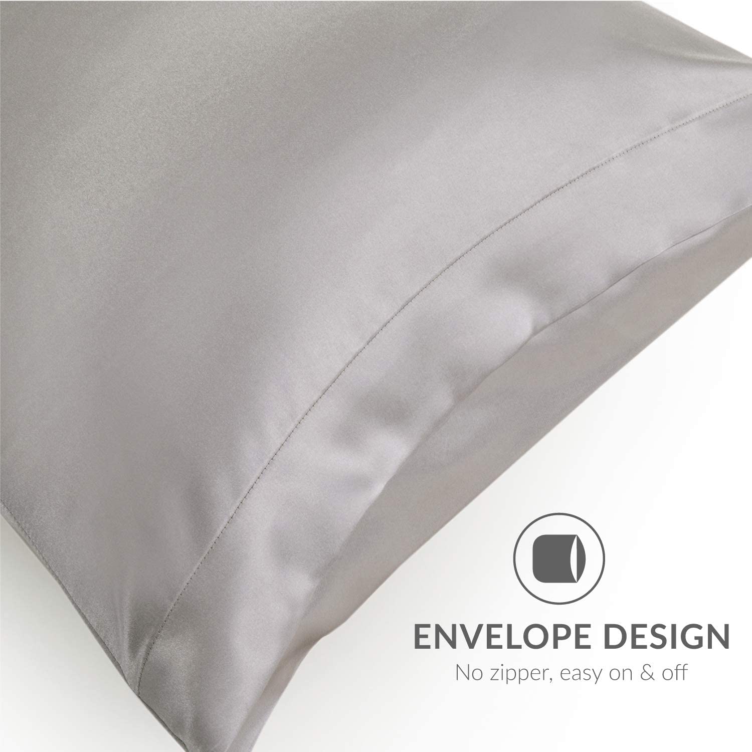 Bedsure Satin Pillowcase for Hair and Skin, 2-Pack - Queen Size (20x30 ...