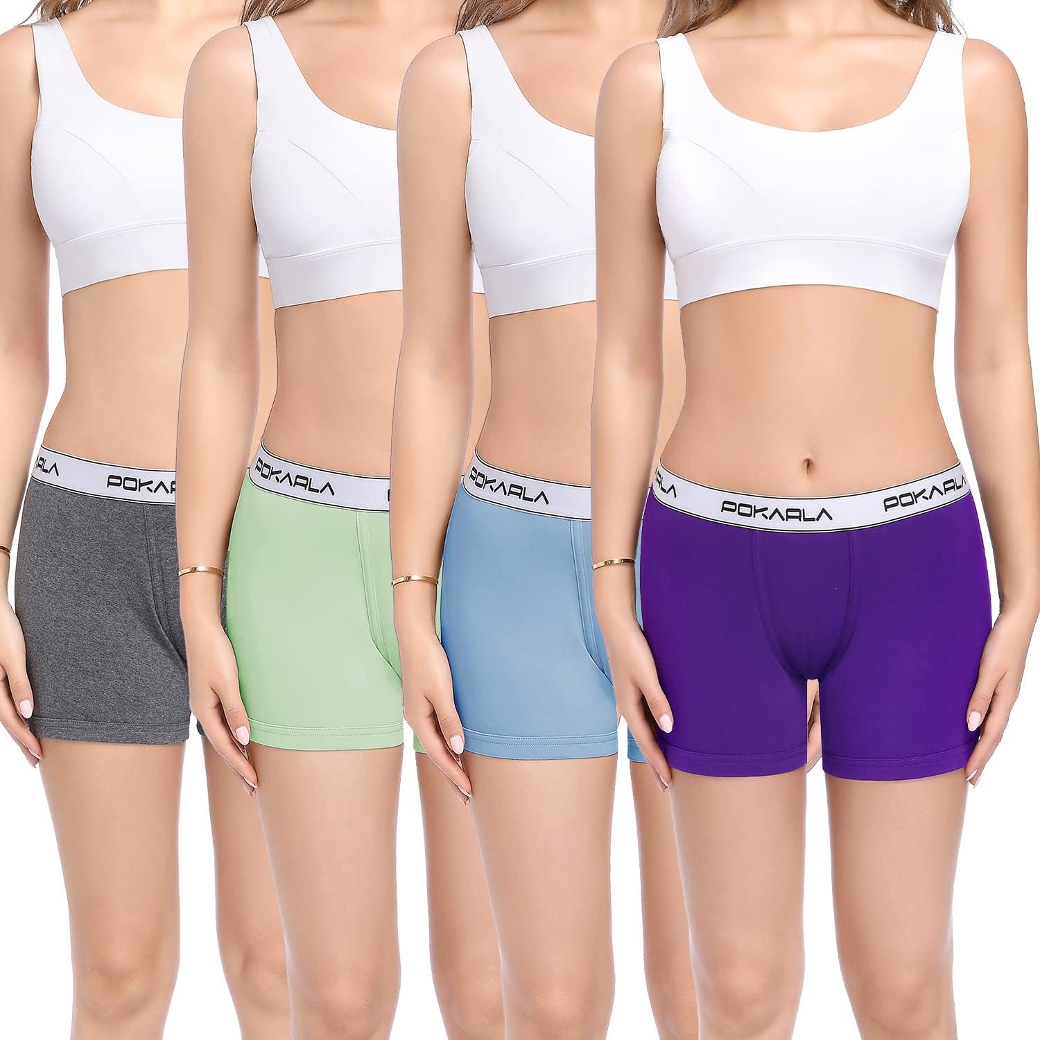 LALESTE Women's Cotton Boxer Briefs 3 Inseam Underwear Boy Shorts Panties  5 Pack at  Women's Clothing store