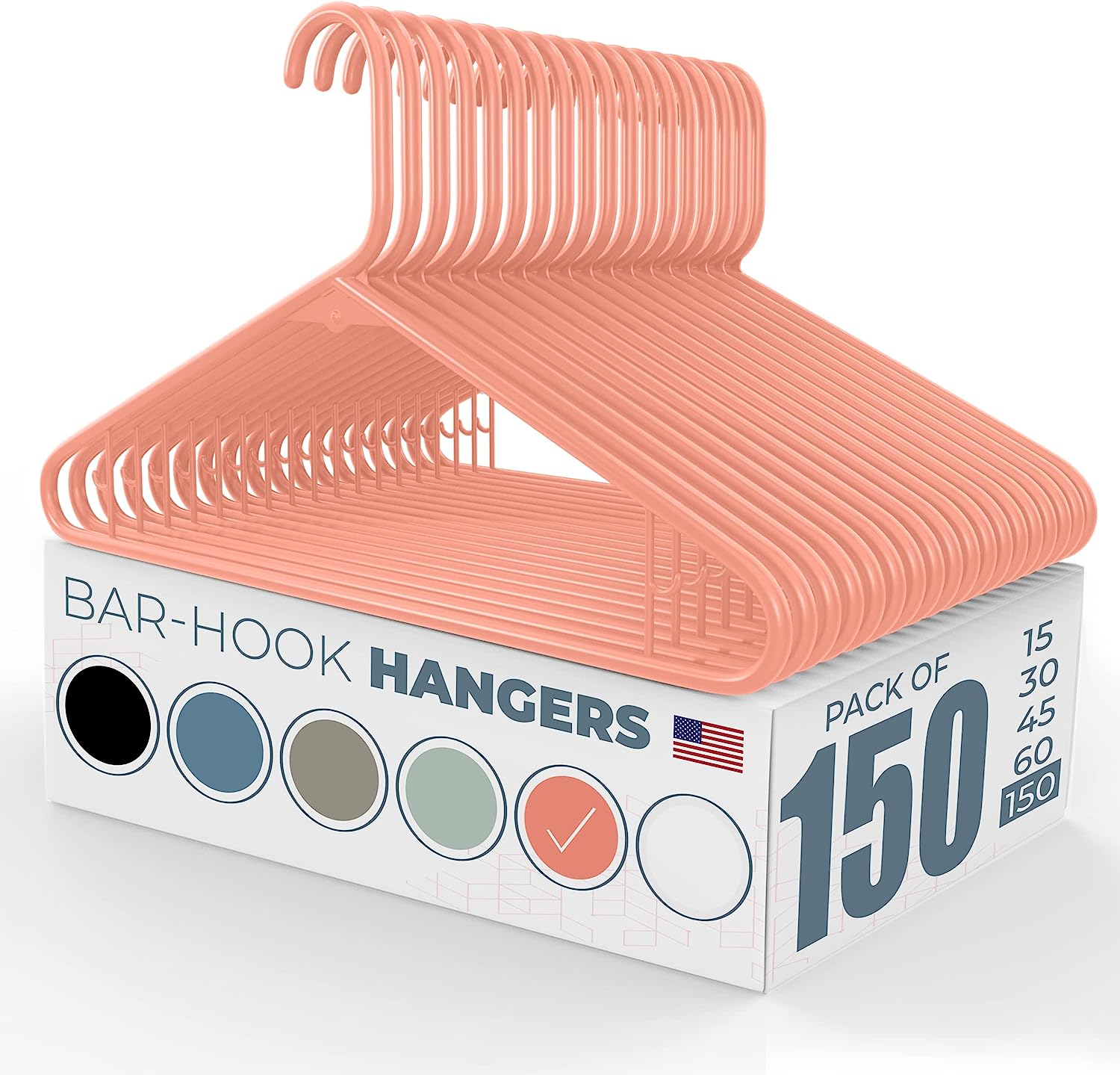 Neaties Standard Notch-less Plastic Hangers with Bar Hooks