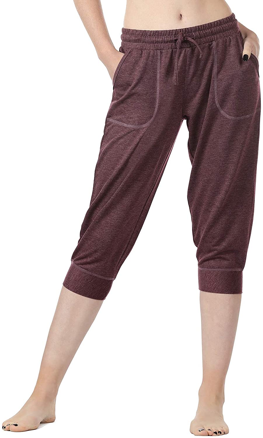 icyzone Capri Sweatpants for Women - French Terry Workout Cropped Joggers  Athletic Lounge Pants with Pockets : : Clothing, Shoes 