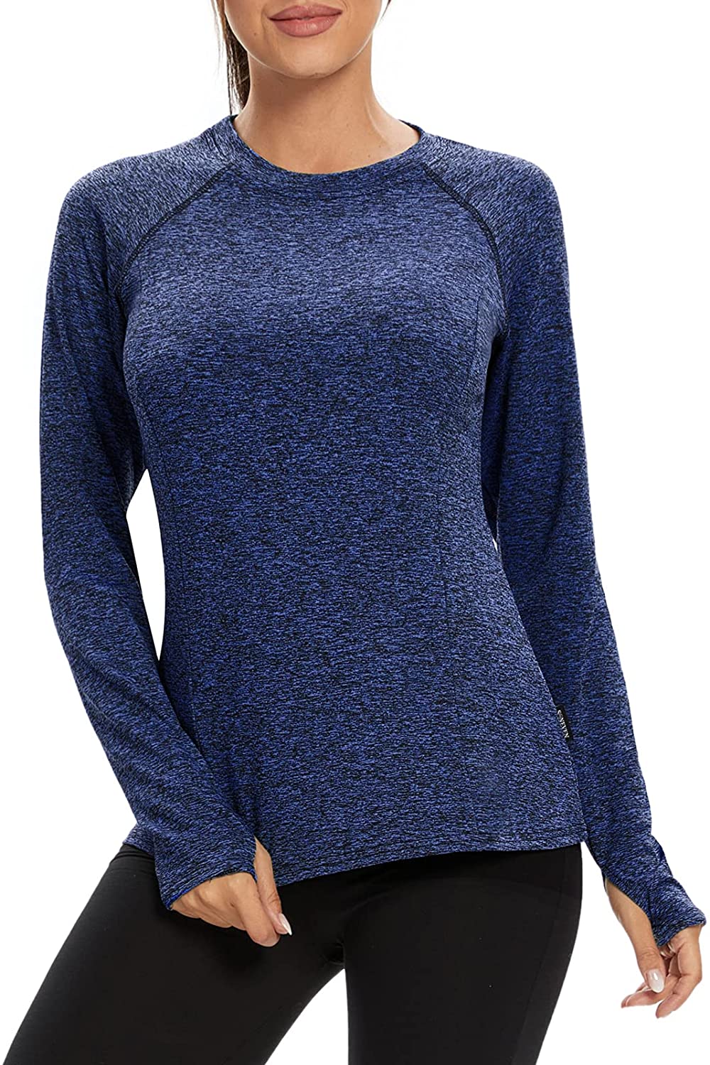 thumbnail 25  - Soneven Women Fleece Thermal Long Sleeve Running Shirt Workout Tops Moisture Wic