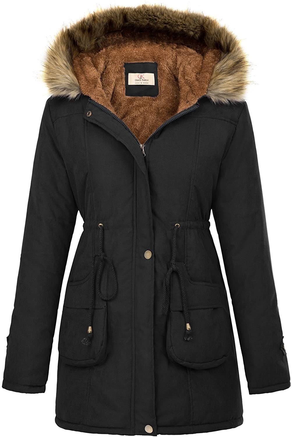Beyove Womens Winter Warm Coat Hooded Parkas Overcoat Fleece Outwear Jacket with Drawstring 