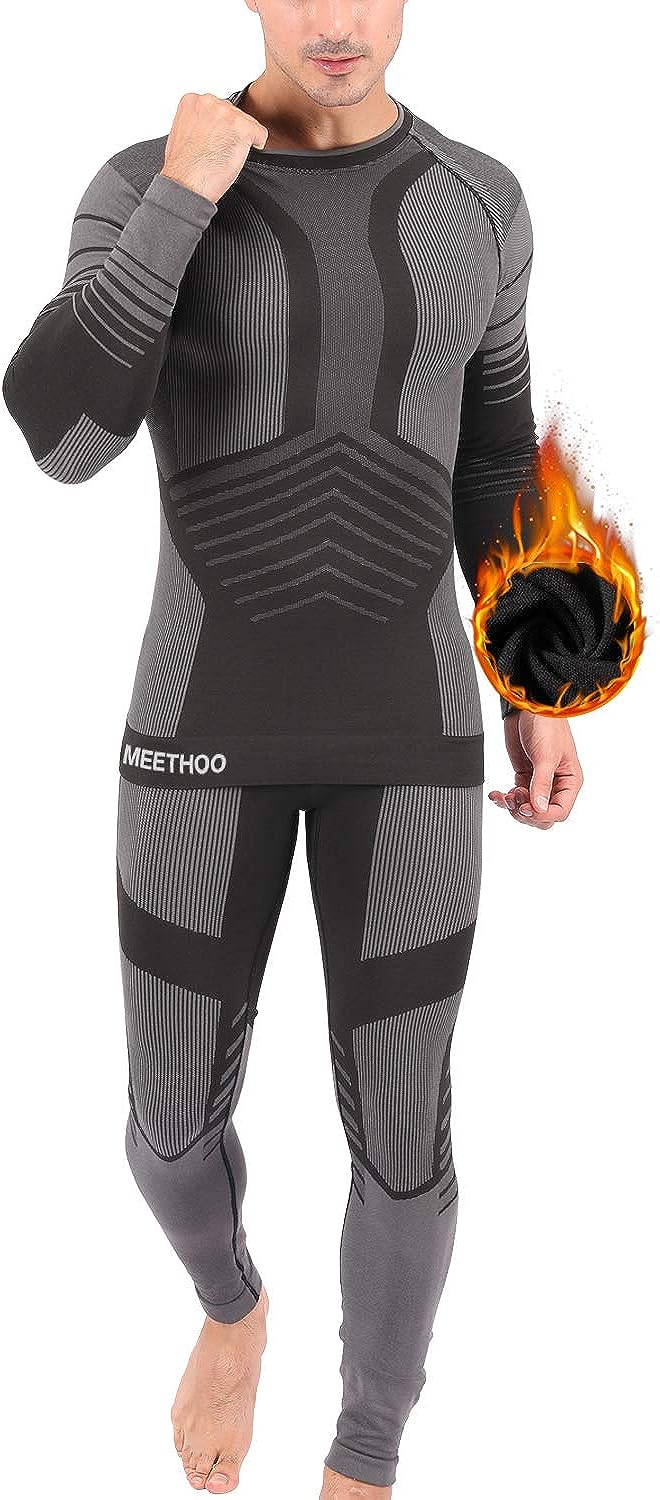 Men's Thermal Underwear Ski Compression Long Johns Set Base Layer Top  Bottom Col