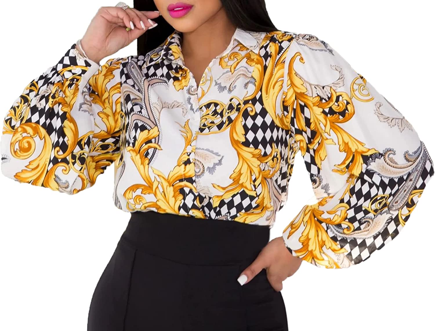 Lachmose Buchona Blouses for Women Colorful Blouses Long Sleeve