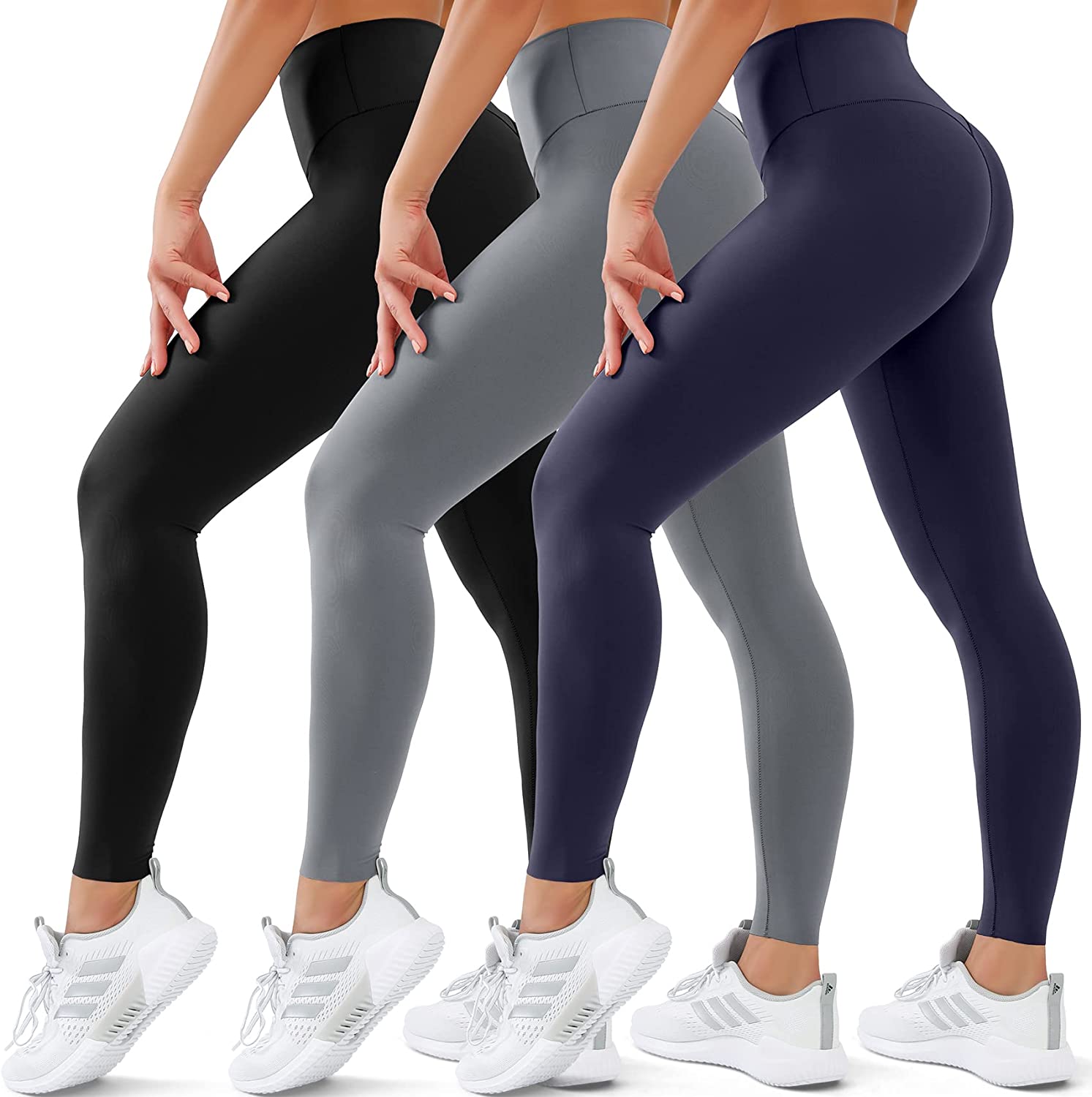 3 Pack Leggings for Women High Waisted No See-Through Tummy Control Soft  Yoga Pa