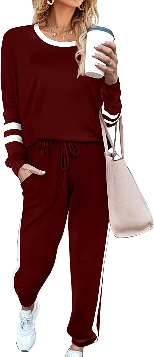Aloodor Sweatsuit for Women 2 Piece Outfits for Womens Crewneck Sweatshirts  Pull