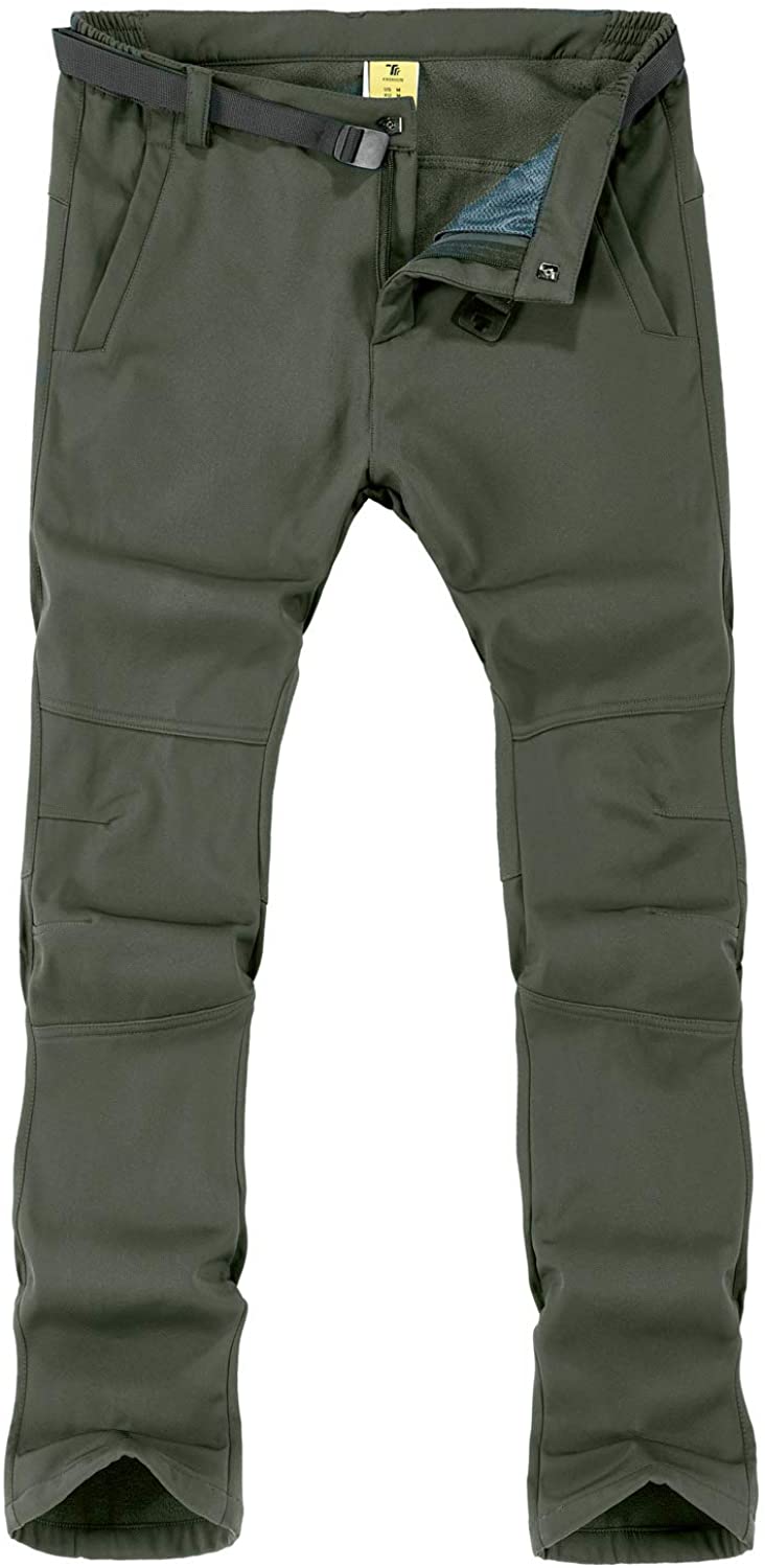 TBMPOY Mens Outdoor Quick Dry Lightweight Hiking Mountain Pants with Zipper Pockets 