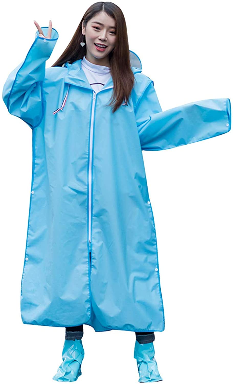 Besshopie Reusable Raincoat EVA Rain Poncho Unisex Men Women Long Rain Cape 