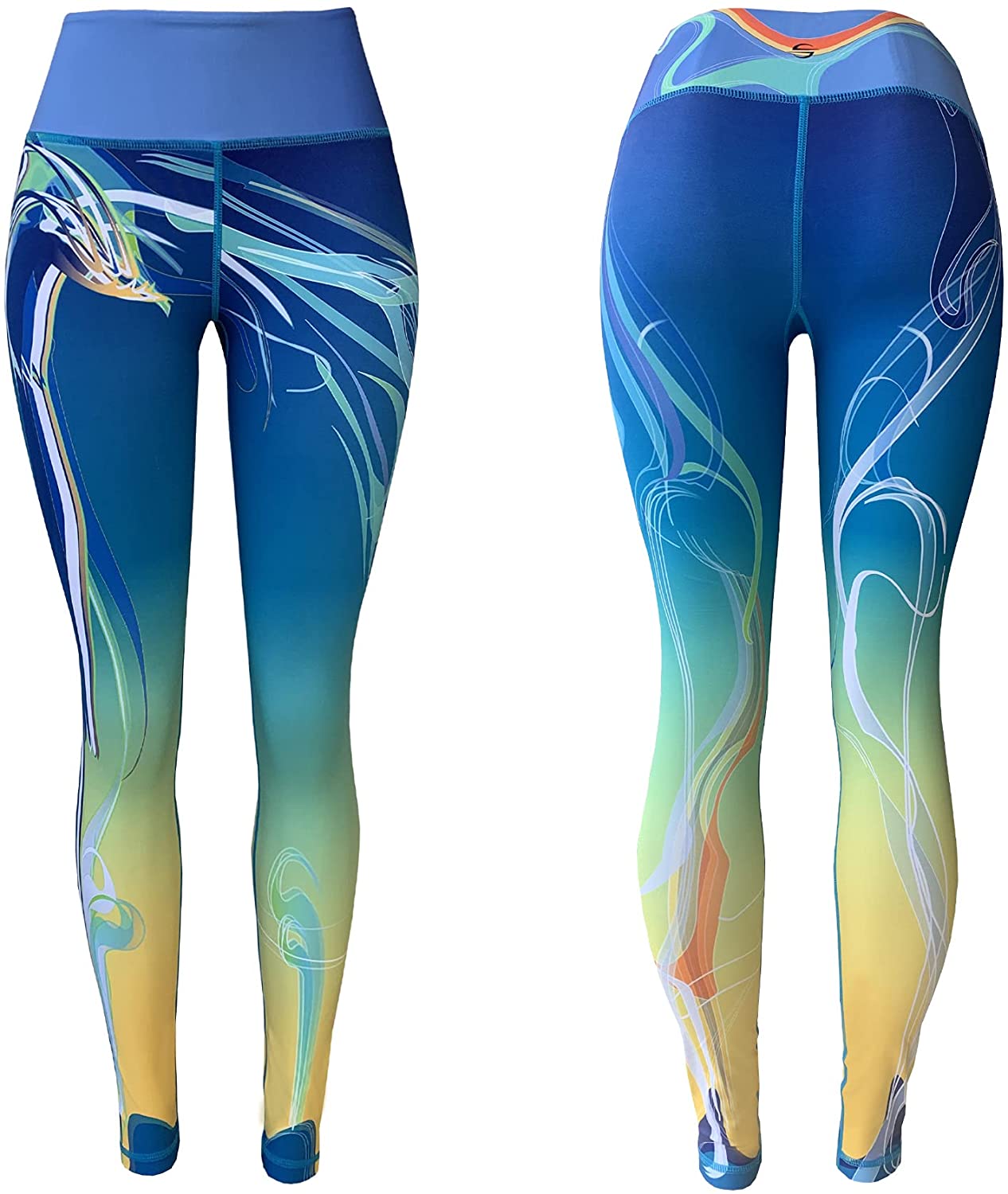 Women's Swim Workout Pattern Leggings Wetsuit Pants Tights UPF 50+