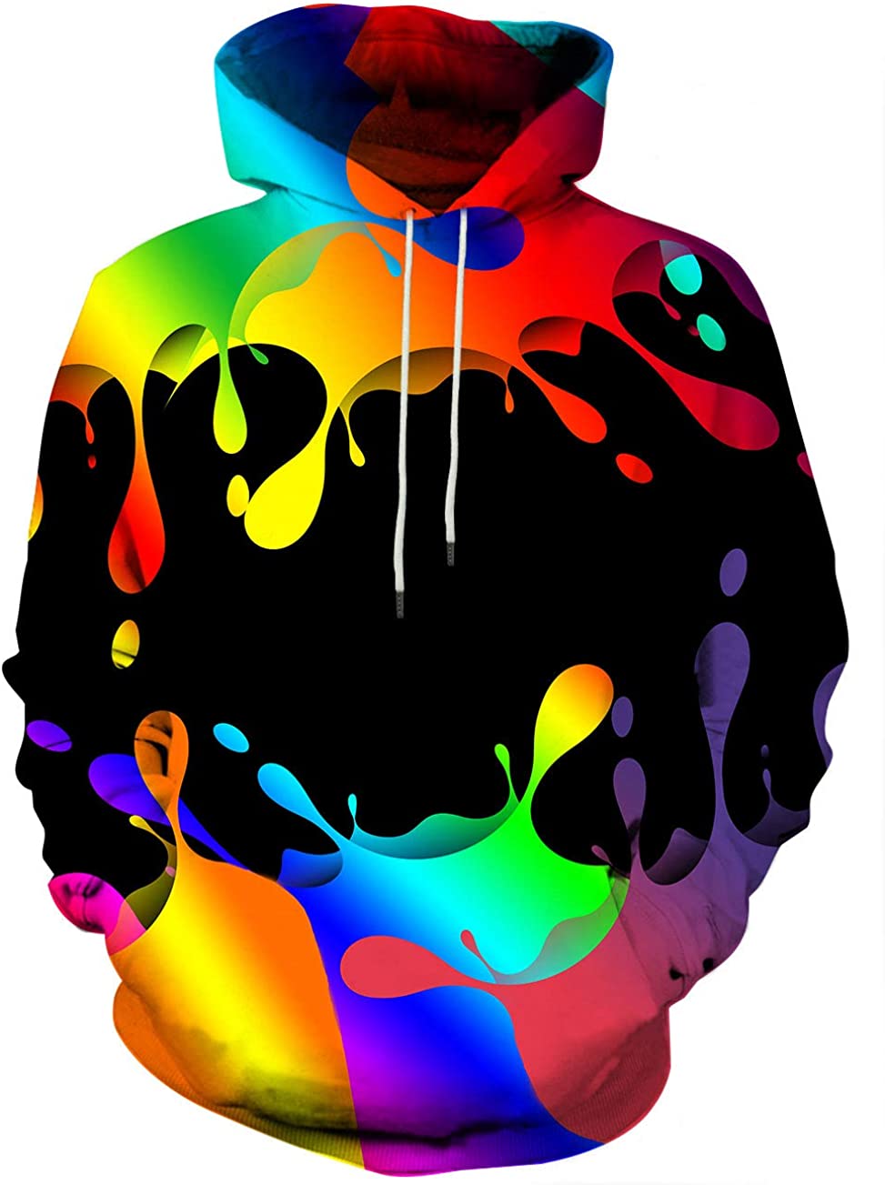Asylvain Unisex Graphic Hoodies 3D Cool Design Print Colorful Hooded Sweatshirt for Men and Women 