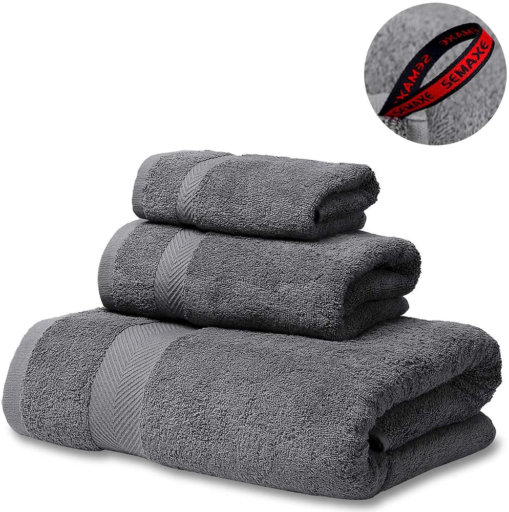 SEMAXE Towel Luxury Bath Towel Set. Hotel & Spa Quality. 2 Large Bath Towels, 2 Hand Towels, 4 Washcloths. Premium Collection Ba