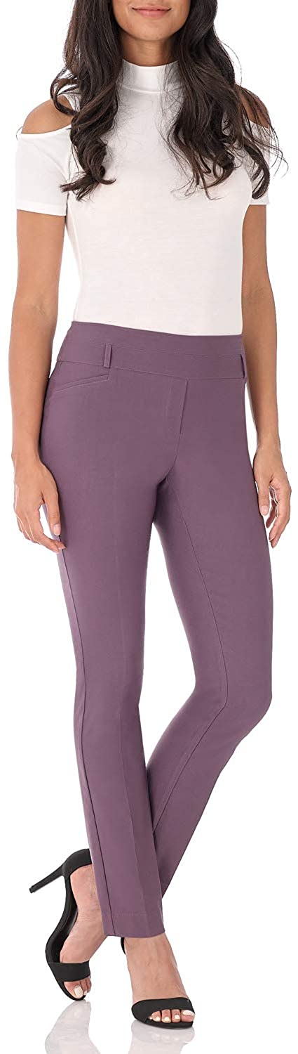 Rekucci Women's Ease into Comfort Stretch Slim Pant (6 Short, Black) :  : Clothing, Shoes & Accessories