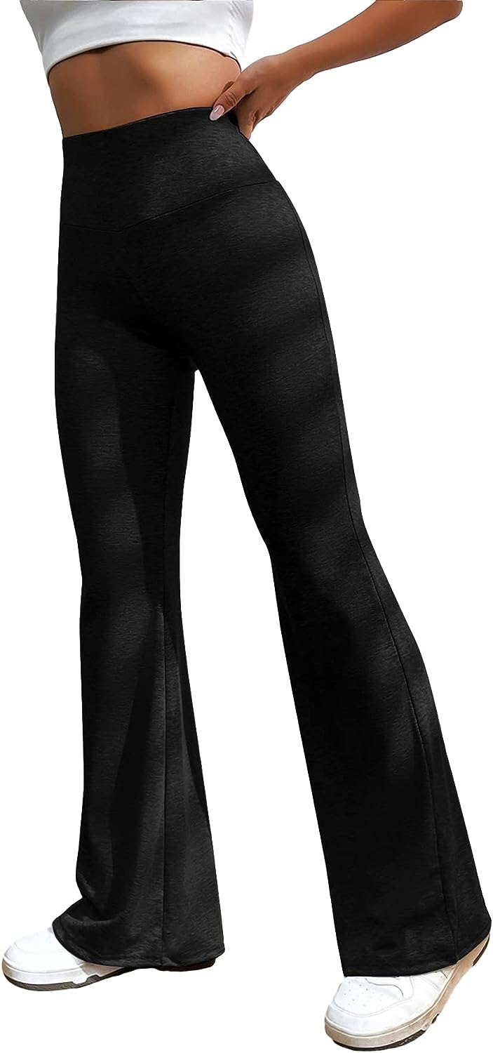 SOLY HUX Women's Elastic High Waisted Flare Leggings Bell Bottom Long  Casual Yoga Pants, Pure Hot Pink, Small : : Clothing, Shoes &  Accessories