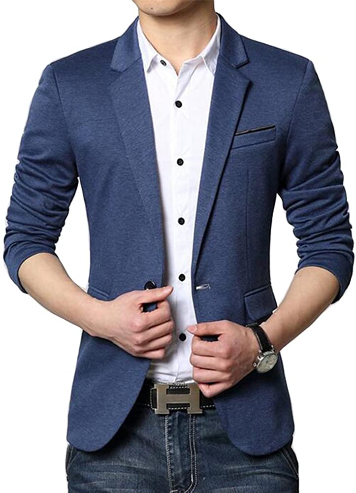 Beninos Men's Premium Casual One Button Slim Fit Blazer Suit Jacket Sport Coat 