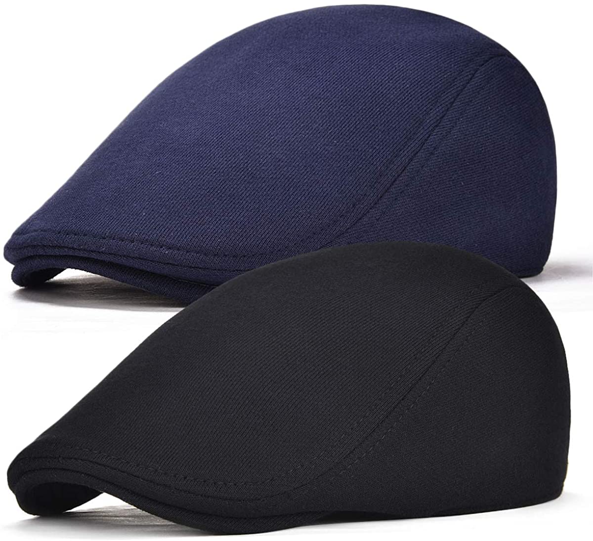 FEINION 2 Pack Men Cotton Newsboy Cap Soft Fit Cabbie Hat | eBay