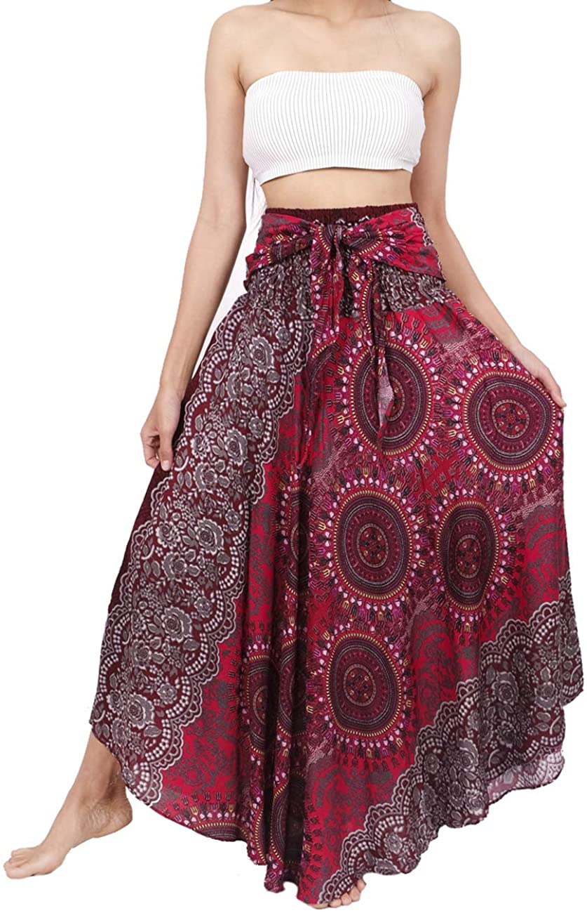 BANJAMATH@ Womens Long Bohemian Style Gypsy Boho Hippie Skirt 
