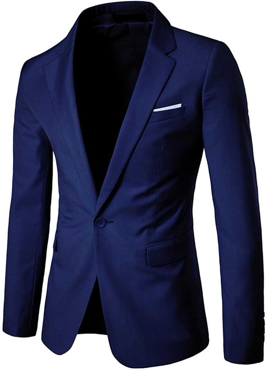 Mens Casual Sport Coat 1 Button Suit Blazer Fit Daily | eBay