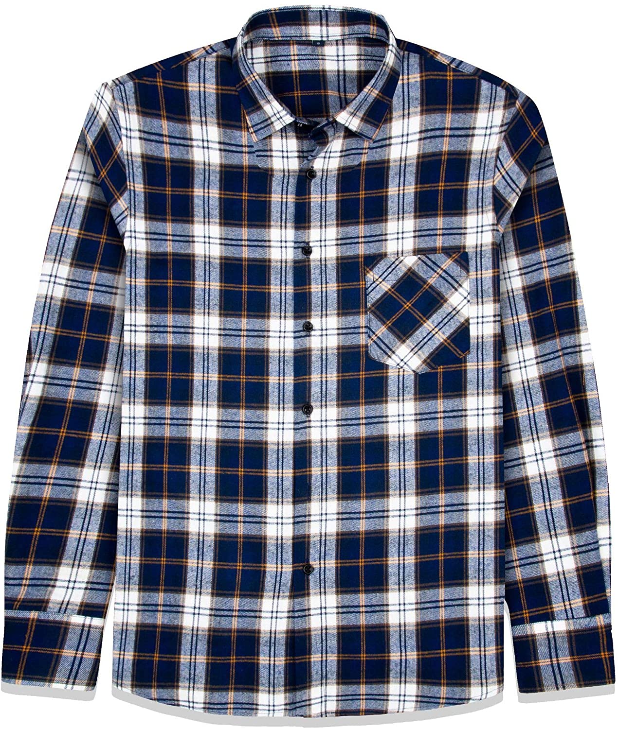 J.VER Men's Flannel Plaid Shirts Long Sleeve Regular Fit Casual Button Down Shirt