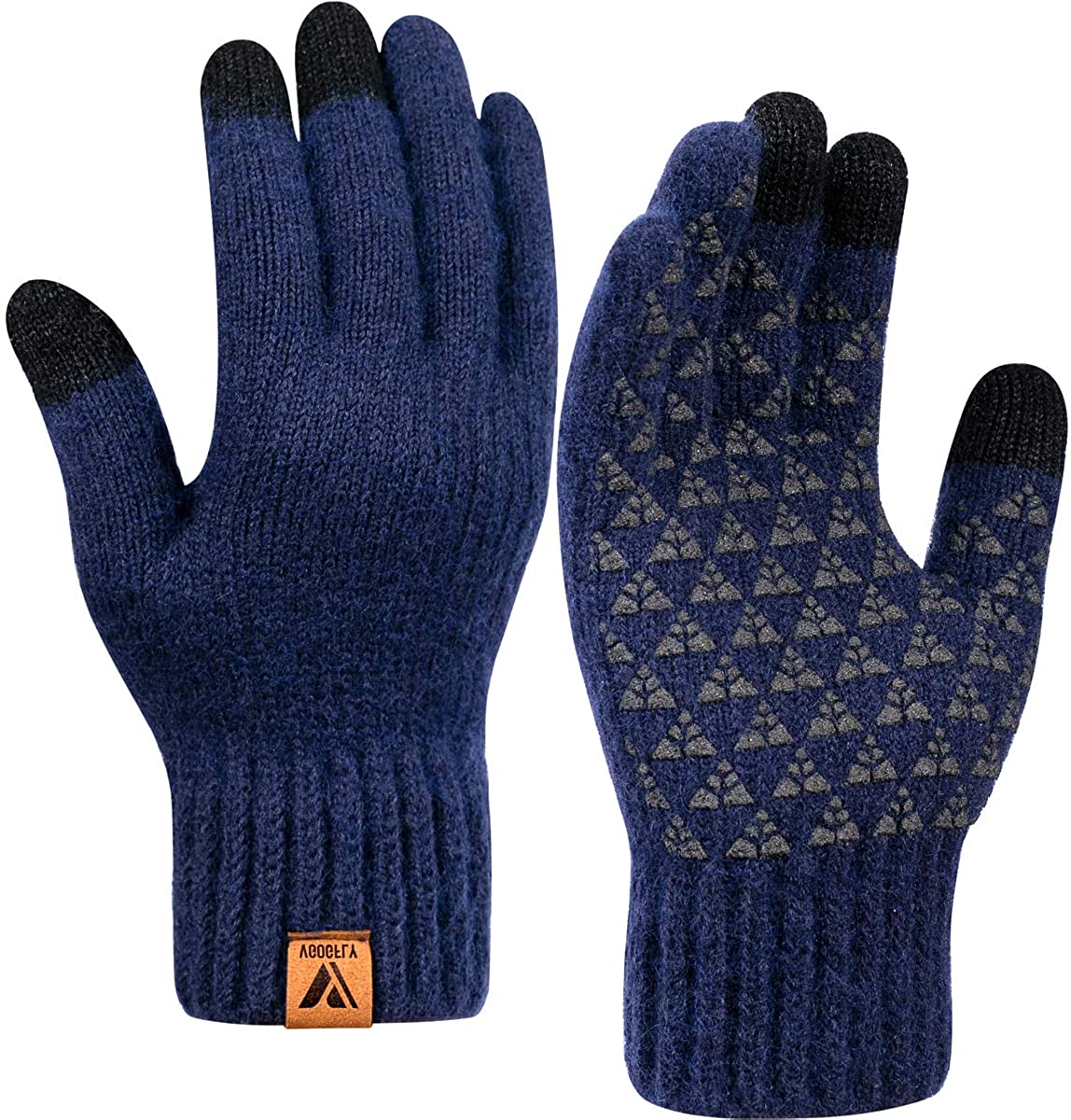 Vgogfly Winter Knit Gloves Warm Full Fingers Men Women with Upgraded Touch  Scree
