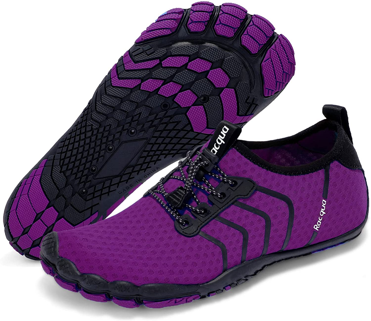 Barefoot Shoes for Women,Water Sports Outdoor Beach Aqua Shoes Swimming  Quick Dry Training Gym Wearproof Beach Sneakers (Color : Pink purple, Size  : 42 EU)