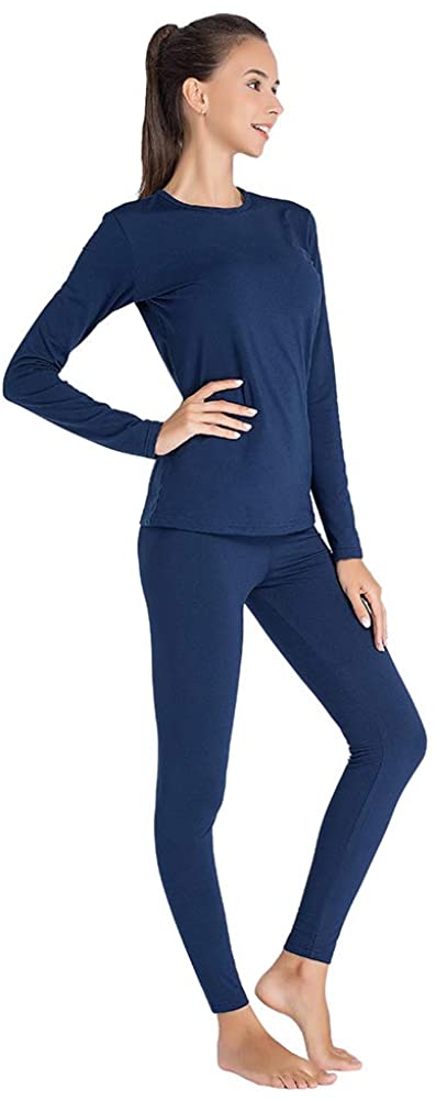 Subuteay Thermal Underwear for Women Ultra Soft Fleece Lined Long Johns Set Top & Pants Base Layer Set