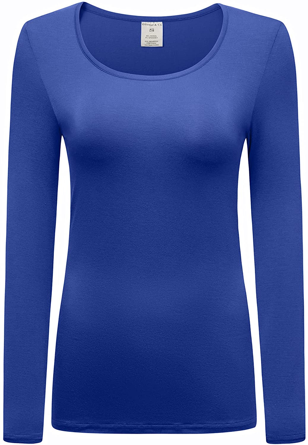 OThread & Co. Women's Long Sleeve T-Shirt Scoop Neck Basic Layer 