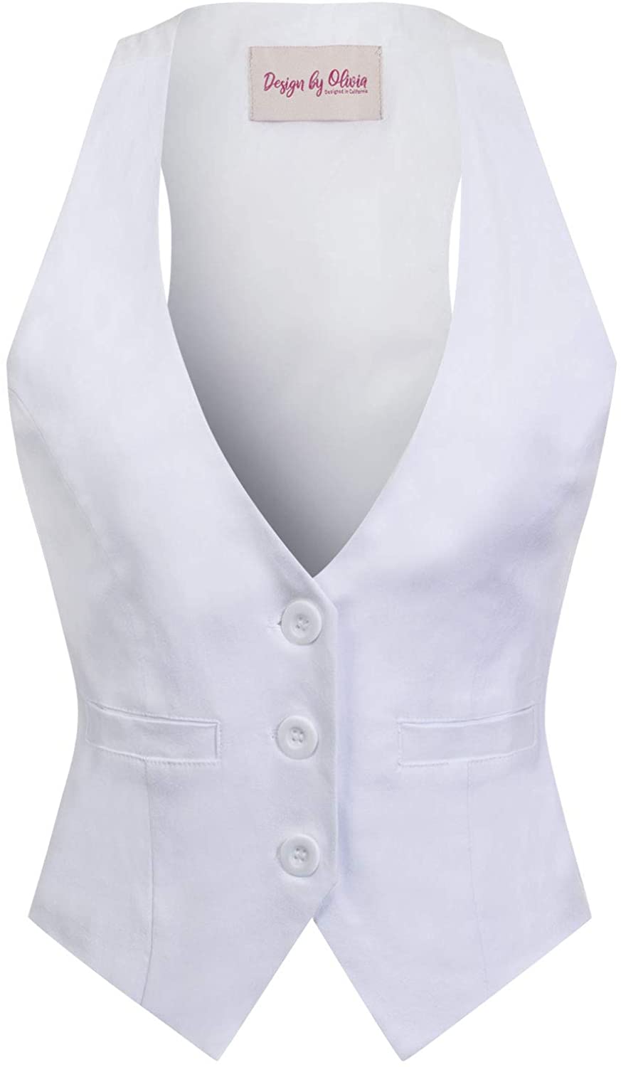 Design by Olivia Women's Dressy Casual Versatile Racerback Vest Three  Button Tux | eBay
