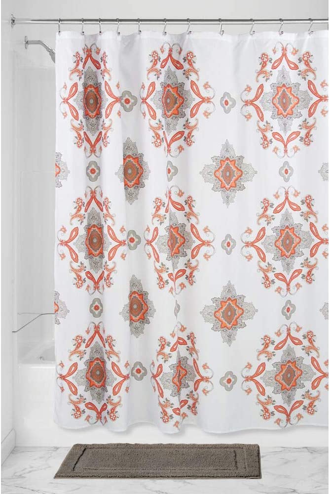 Details about   mDesign Decorative Medallion Print Easy Care Fabric Shower Curtain with Reinfor 