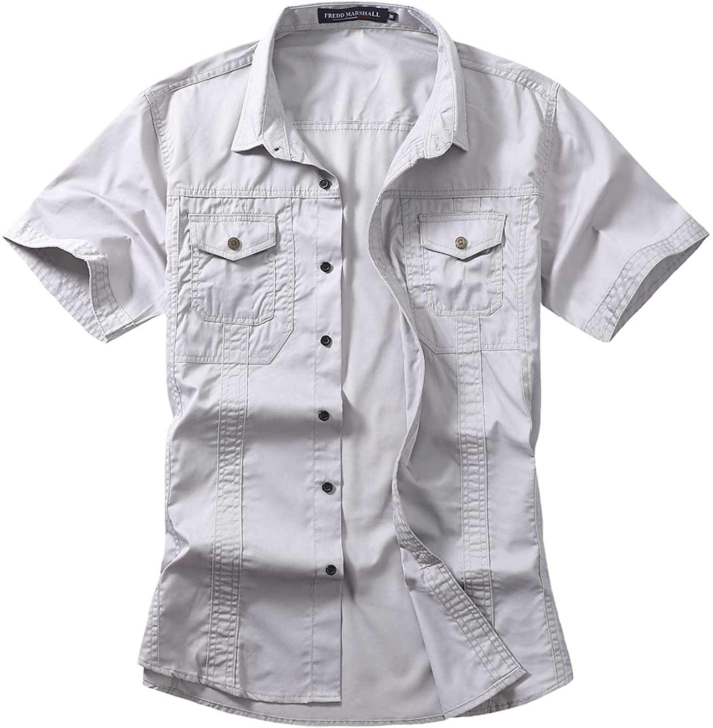 FREDD MARSHALL Men's Short Sleeve Regular-Fit Work Shirt