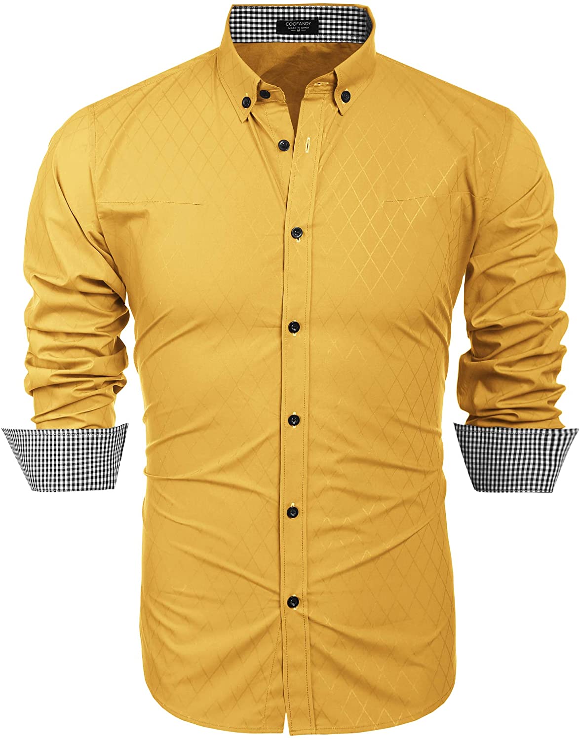 Yellow long sales sleeve dress shirt