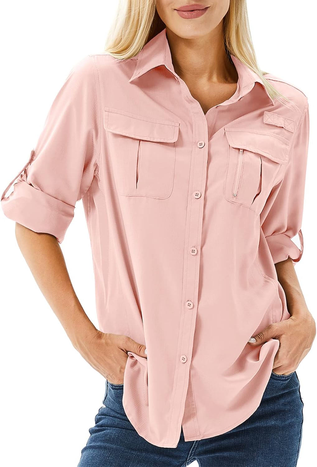 Women's UPF 50 Long Sleeve Outdoor Safari Shirt for Sun Protection and  Quick Dry