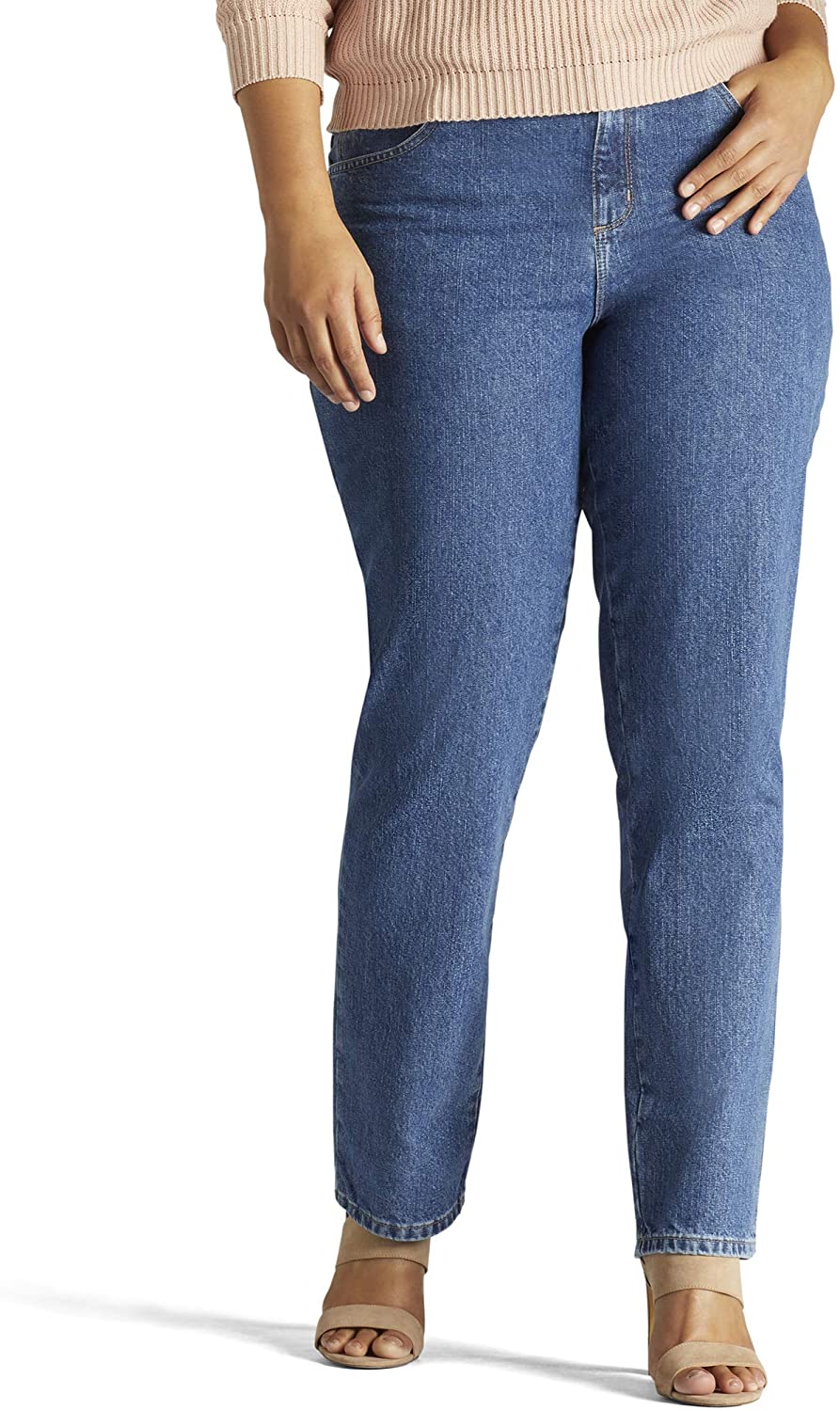Details about   LEE Women's Plus-Size Relaxed Fit All Cotton Straight Leg Jean 