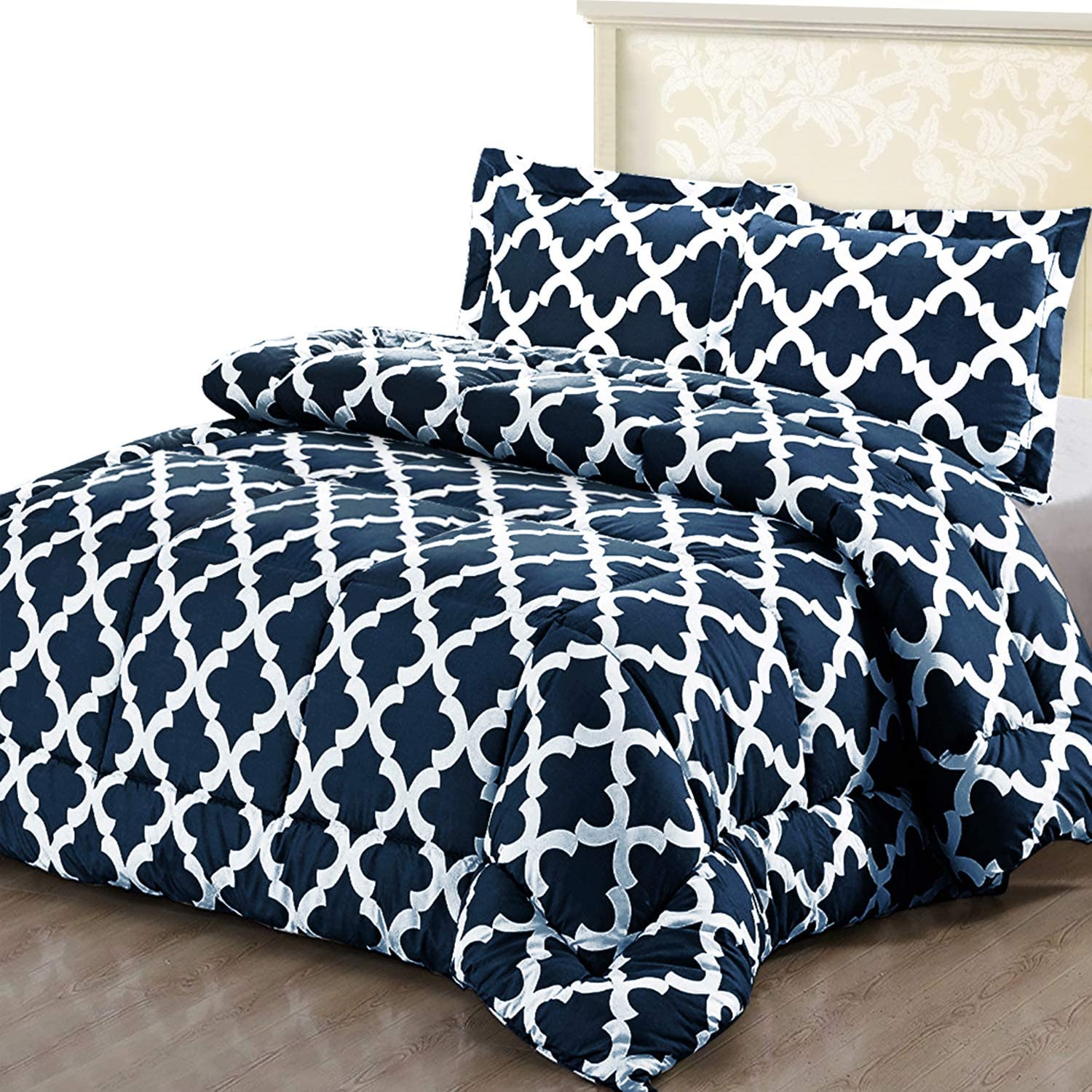 Utopia Bedding Printed Comforter Set Grey, King with 2 Pillow Shams 