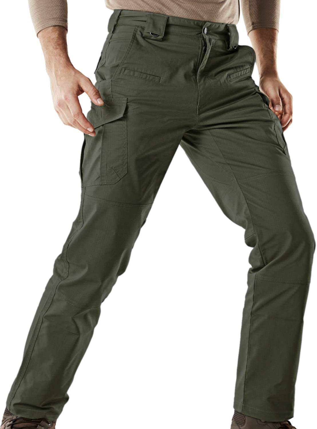 Lightweight EDC Hiking Work Pants CQR Men's Flex Ripstop Tactical Pants Water Resistant Stretch Cargo Pants 