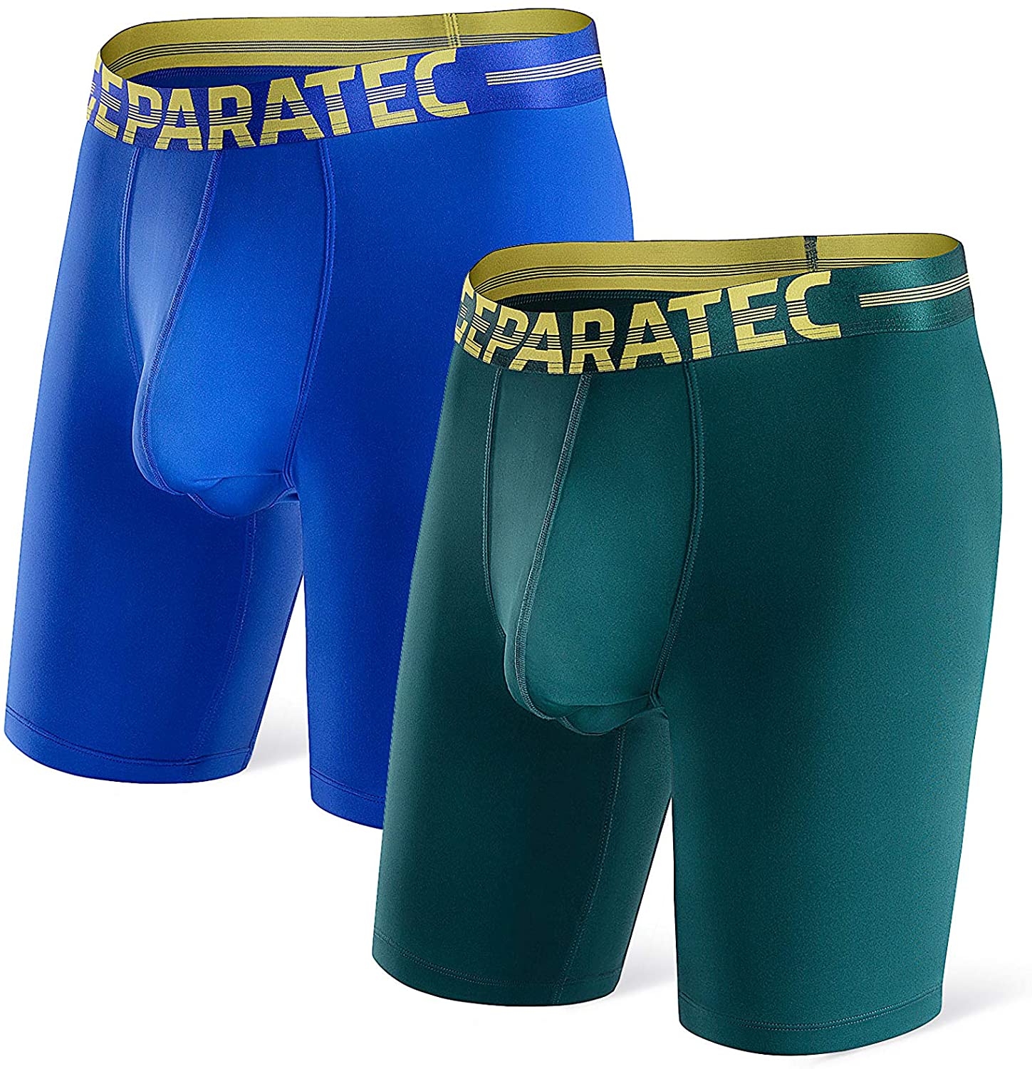 Separatec Men's Athletic Cool Mesh Fast Dry Long Leg Boxer Briefs Dual  Pouch Und