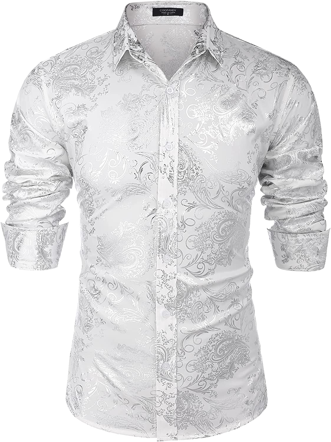 COOFANDY Men's Luxury Design Shirts Floral Dress Shirt Casual Button ...