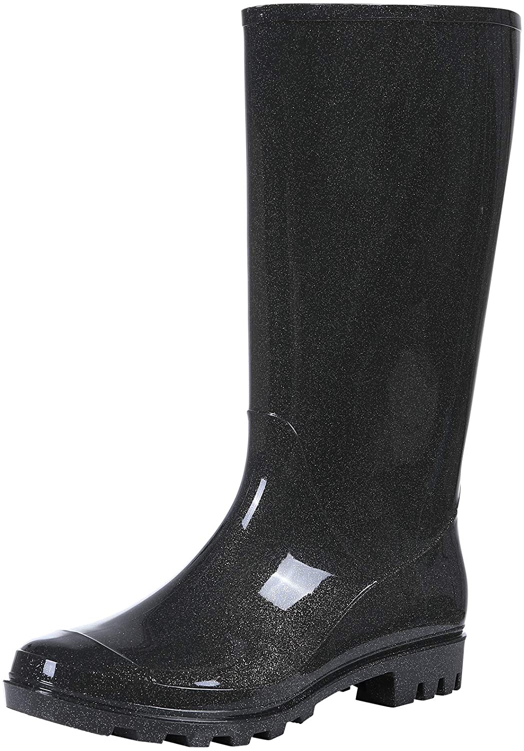 Women's Knee High Rain Boots Fashion Waterproof Tall Wellies Rain Shoes Narrow Calf 