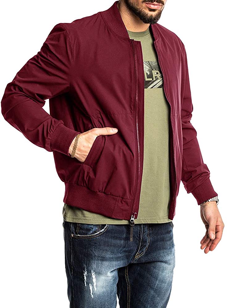  Enjoybuy Chaqueta bomber para hombre, casual, con