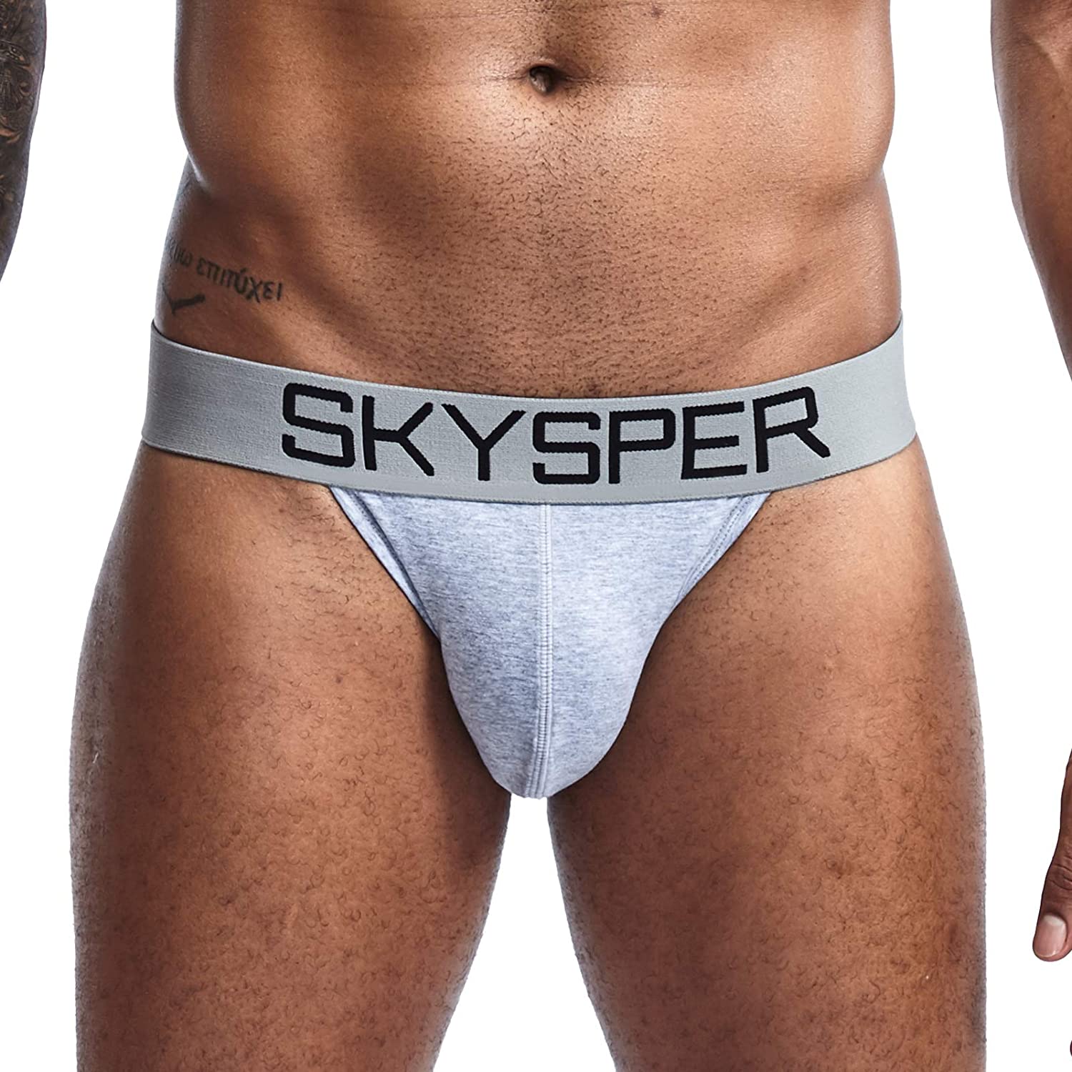 SKYSPER Men's Jockstrap Breathable Mesh Cotton Jock Straps Male Underwear Athletic Supporters for Men 