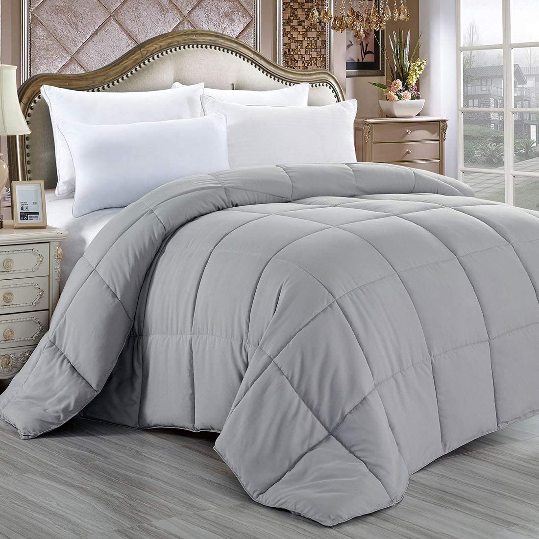 Details about   GUHER White King Comforter Luxury Down Alternative Quilted Bed Comforter Ultra 