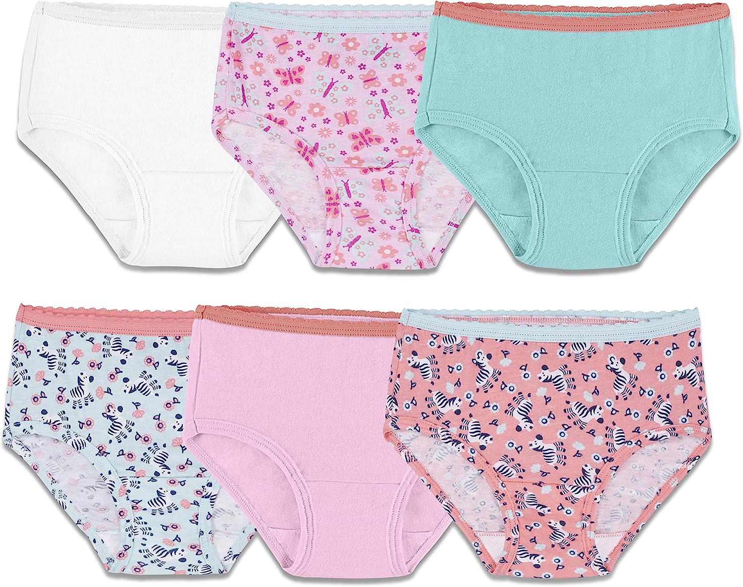 Fruit Of The Loom Girls Assorted Color Panty Briefs Size -10 - at