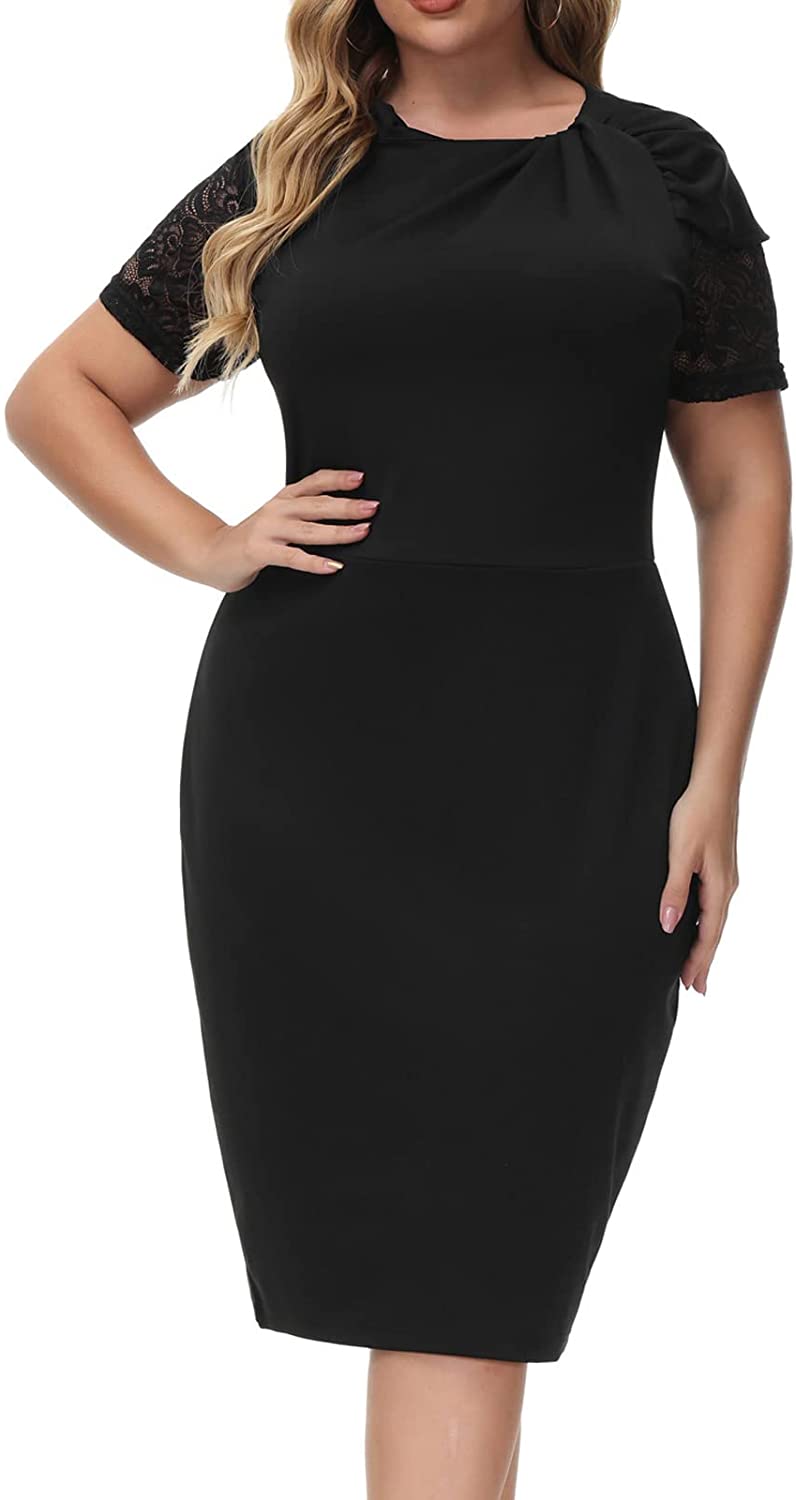 Hanna Nikole Women's Cocktail Dresses Plus Size Elegant Wedding Guest Party  Work