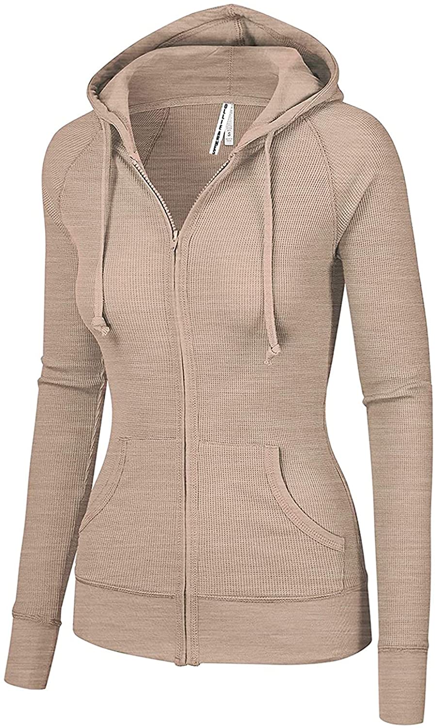 thumbnail 29  - OLLIE ARNES Women&#039;s Thermal Long Hoodie Zip Up Jacket Sweater Tops