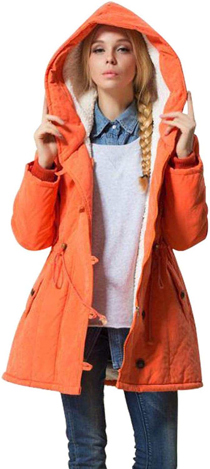 Eleter Womens Winter Warm Coat Hoodie Parkas Overcoat Fleece Outwear Jacket with Drawstring 