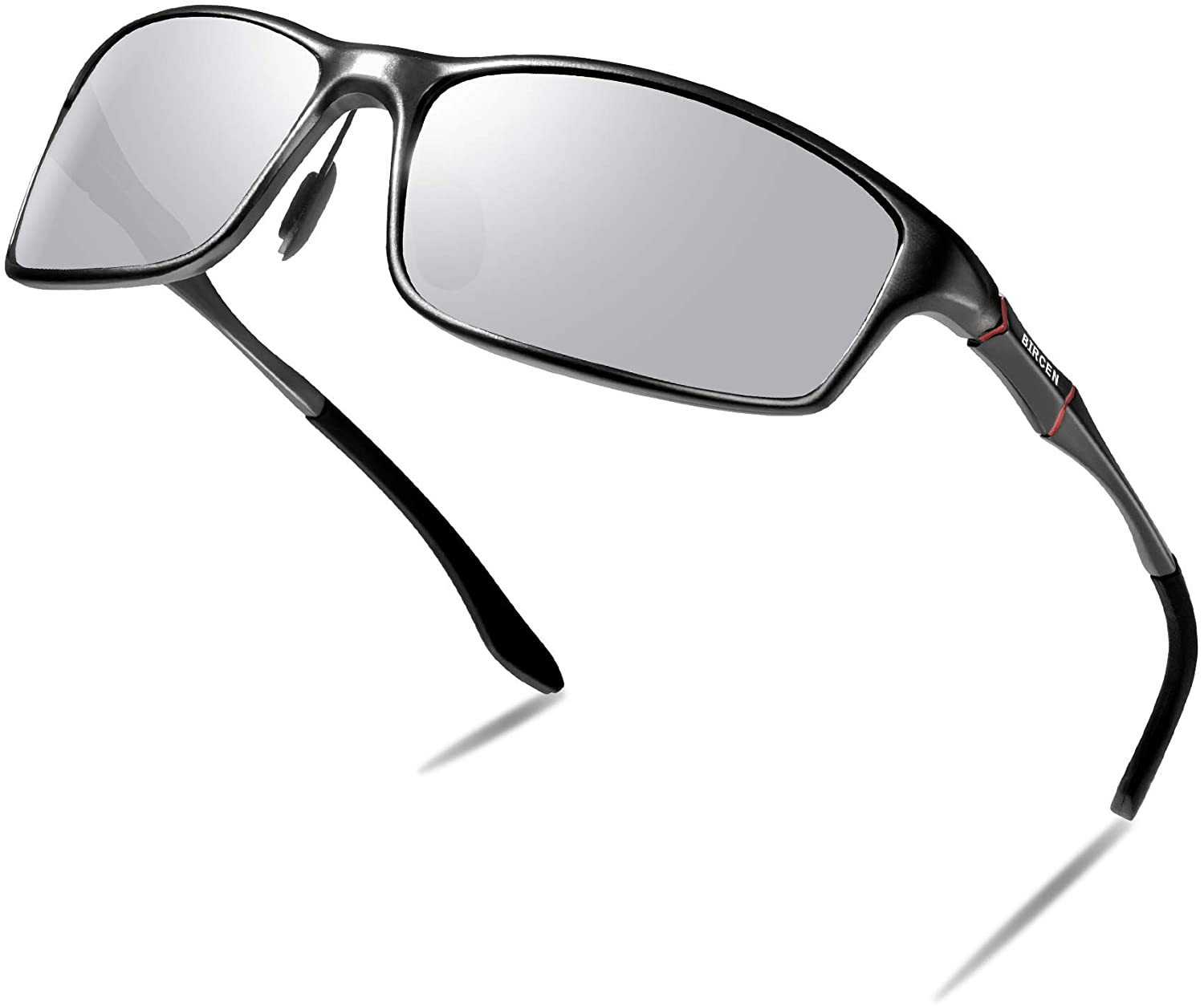 Bircen Polarized Mens Sunglasses: UV Protection Black Blue Shades
