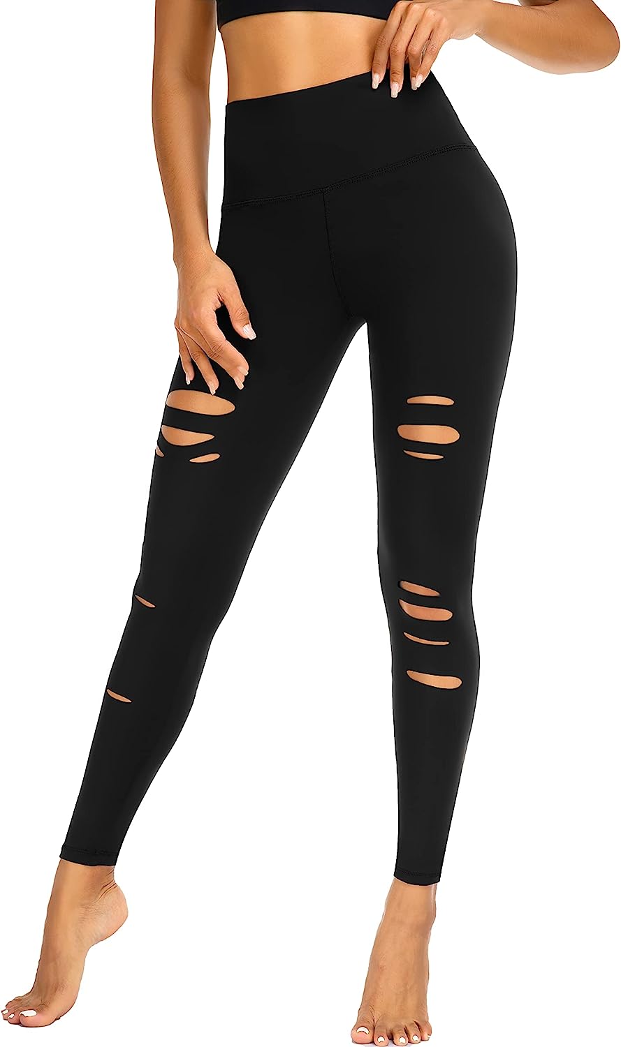  Leggings For Women Tummy Control-High Waisted Non See Through  Black Soft Workout Yoga Pants