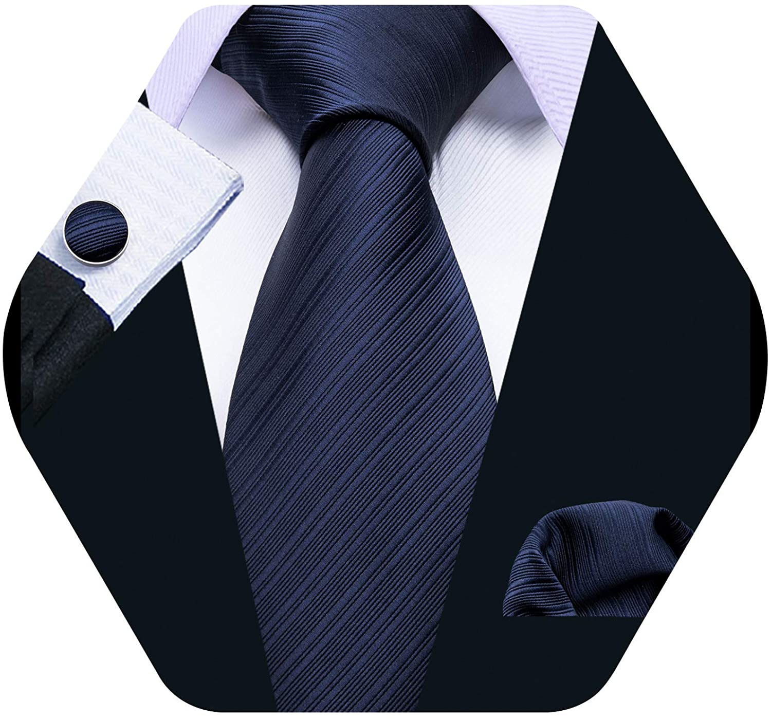 New Men's Woven Check Tie & Hanky Handkerchief Pocket Square Set UK 