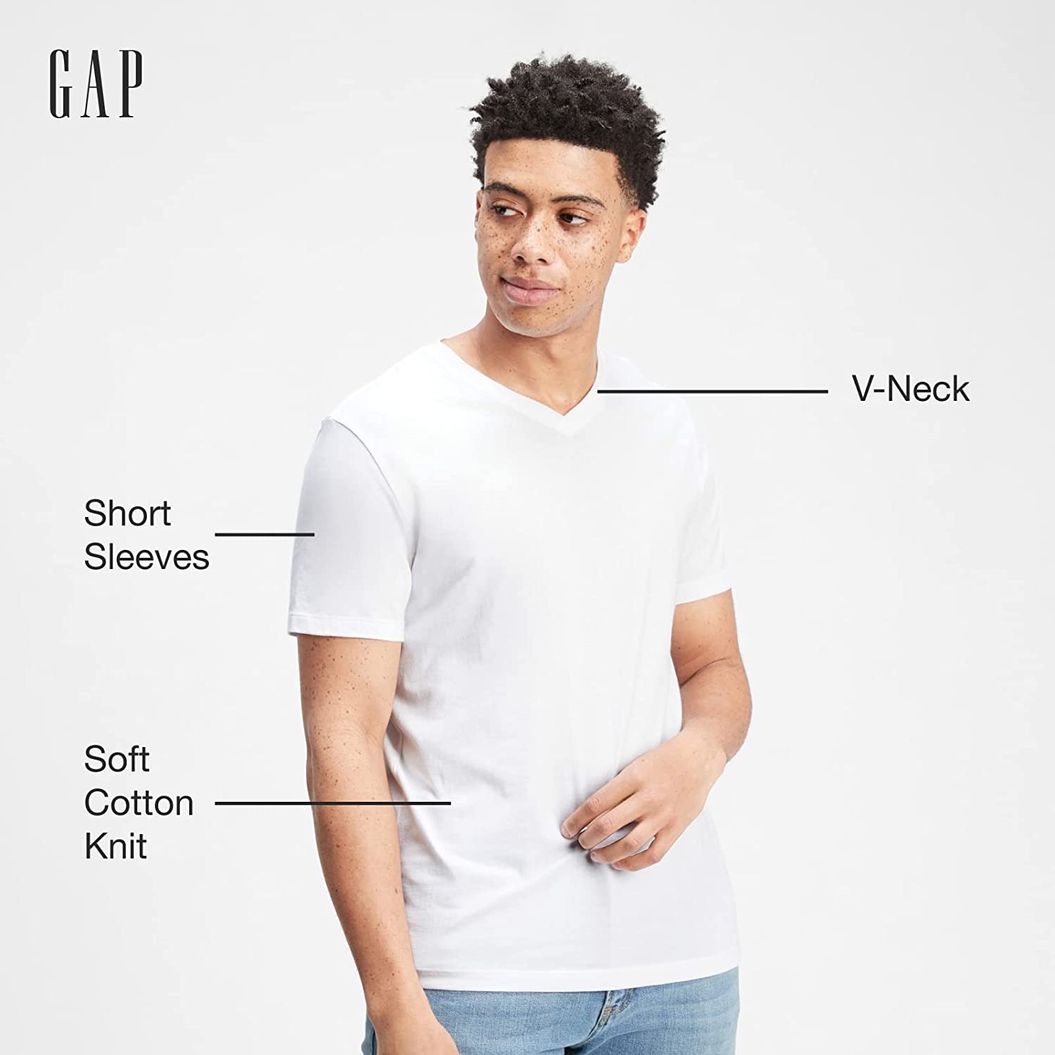 GAP Men's 3-Pack Short Sleeve V-Neck Tee T-Shirt-1