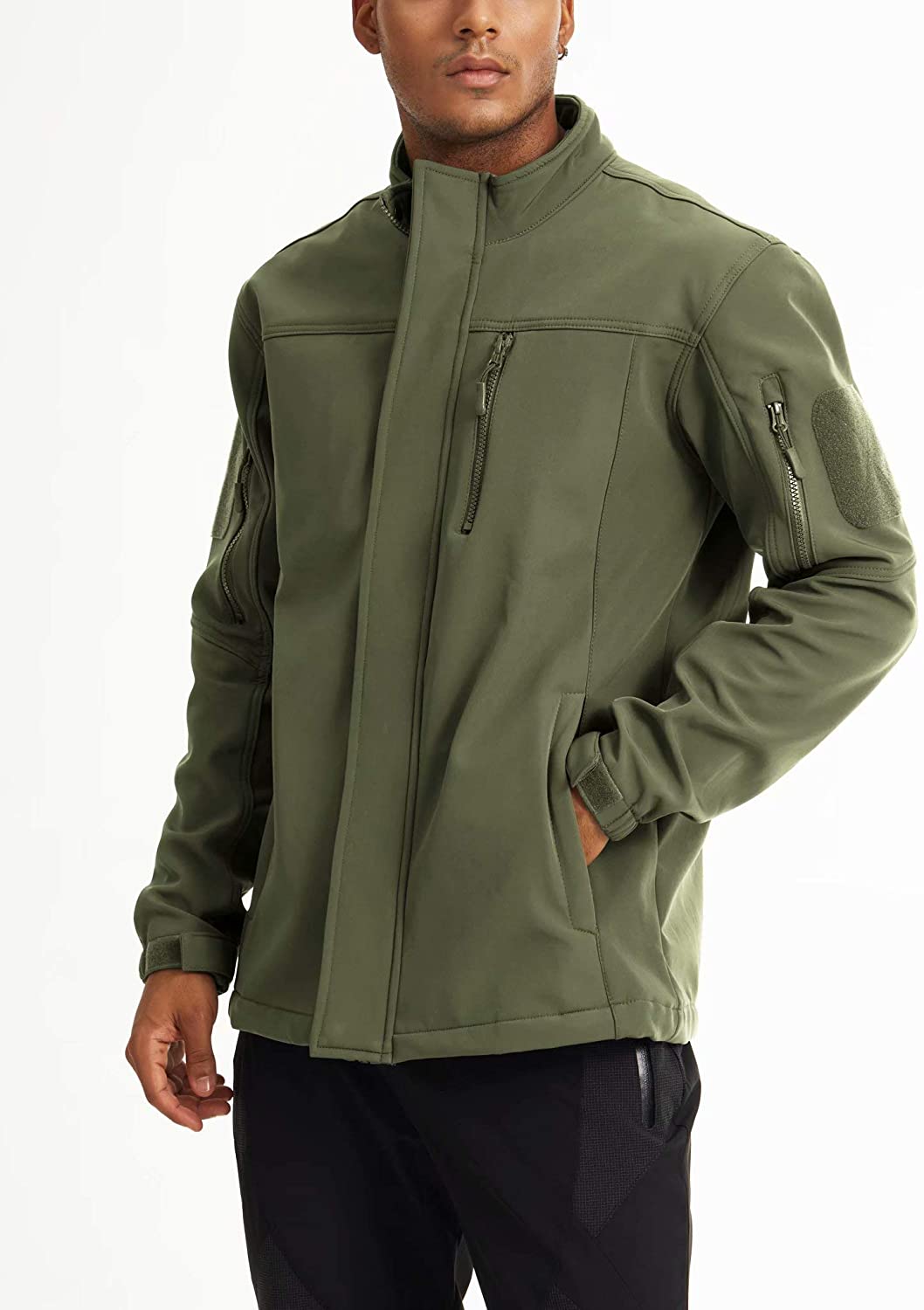 MAGCOMSEN Men's Water Resistant Softshell Jacket with Fleece Lining ...